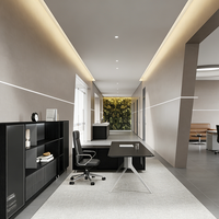 Bureau d'ordinateur moderne avec rangement, bureau ergonomique pour le bureau à domicile, bureau noir, bureau avec structure en acier inoxydable, bureau de direction