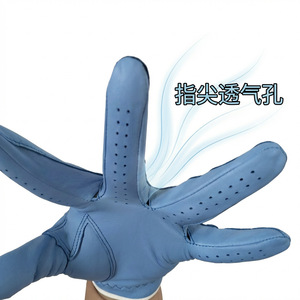 Guantes de golf de piel de oveja, color azul, transpirables, antideslizantes, unisex, para deportes al aire libre, con orificios de ventilación para golf - Product Image 1