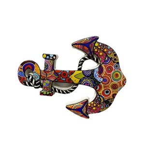 Imán Decorativo 3D para Refrigerador con Forma de Ancla, Estilo Bohemio, de Resina, Recuerdo de Viaje, Diseño Irregular Hecho a Mano - Product Image 5
