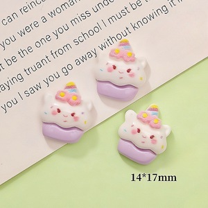 Breloques pour ongles et pinces à cheveux, motif Petit Cheval Blanc Arc-en-ciel, en résine miniature, faites main, DIY, Noël - Product Image 4