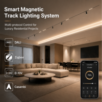 Système d'éclairage sur rail magnétique au design fin DALI KNX pour maison intelligente avec module spot linéaire réglable DALI pour kit hôtel et galerie