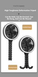 Rotatable handheld octopus flexible clamp <b>fan</b> battery suitable for indoor and outdoor use in car seats bicycles and treadmills - Product Image 6