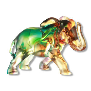 คริสตัลอื่นๆสำหรับตกแต่งบ้านรูปปั้นช้างทำจากแก้วศิลปะพื้นบ้านสไตล์ยุโรปหรูหราของขวัญสำหรับธุรกิจฮวงจุ้ย - Product Image 2