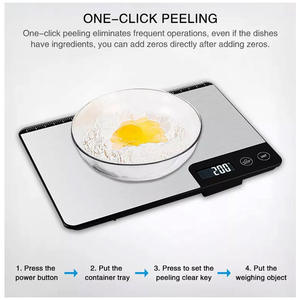 Báscula Digital de Cocina de Acero Inoxidable de 15 kg, Báscula Electrónica para Pesar Alimentos, Personalizable, para Repostería - Product Image 2