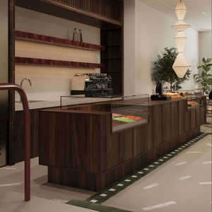 Custom in legno dolci Bar negozio mobili Design in marmo Bar bancone vetro vetrina vetrina - Product Image 3