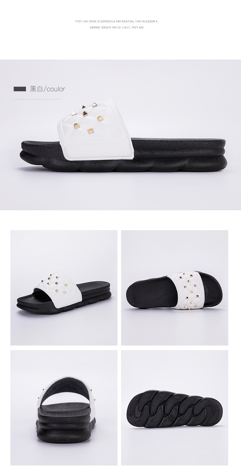 Fashionable Sandals Slippers Riveted Casual High Heels Platform Sandals for Women