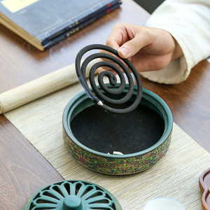 Brûleur d'encens en <span class=keywords><strong>porcelaine</strong></span> émaillée cloisonnée fait main, porte-moustiquaire, ornement d'aromathérapie pour articles religieux et décoration intérieure - Product Image 3