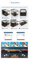 Auvent rétractable motorisé de luxe à cassette complète avec éclairage LED, nouveau design breveté, pour terrasse extérieure, télécommande, protection solaire en PVC poudré