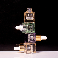 15 ml Farbige leere quadratische ätherische Öl flasche gefrostete kosmetische Glas Haaröl Tropf flasche