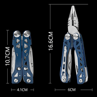 Pince multifonction tactique de survie en plein air 20 en 1, bleue, avec ciseaux, pour cadeau