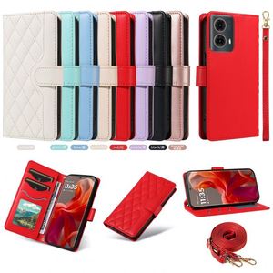 เคสโทรศัพท์หนัง PU แบบฝาพับมีช่องใส่บัตรแม่เหล็กสำหรับ Moto EDGE 50 PRO MAX หรูหราสไตล์หนังสือฝาพับวัสดุ PC - Product Image 3