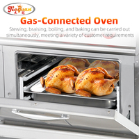 Cuisinière à gaz commerciale à 4 brûleurs, four encastré industriel, armoire en acier inoxydable, four commercial