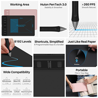 Tablette graphique Huion Inspiroy 2 avec molette de défilement, 6 touches personnalisables, stylet sans batterie pour tablette à stylet numérique
