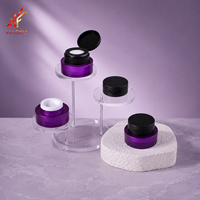 Pot en plastique vide violet TOEM/OED personnalisé de 2,5/5 g avec couvercle rabattable pour gel à ongles, baume, cosmétiques, soins de la peau, échantillons