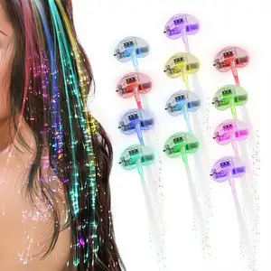 Presilhas de cabelo de fibra óptica LED para festas YYPD, presilhas de cabelo multicoloridas de fibra óptica, presilhas de cabelo para dançar em bar de música