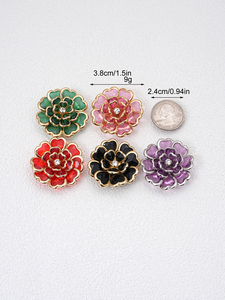 <span class=keywords><strong>Gemelli</strong></span> di Lusso con Fiore da 38MM, Bottoni Decorativi in Metallo di Alta Qualità, Accessori per Abbigliamento - Product Image 6