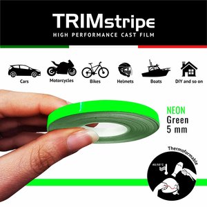 Strisce adesive Trim 5mm X 10m verde fluorescente per auto strumenti per veicoli - Product Image 1