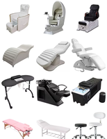 Table de massage multifonctionnelle, fauteuil facial pliable et réglable, lit de beauté pour spa et salon, lit/chaise de beauté pour tatouage et extensions de cils avec tabouret