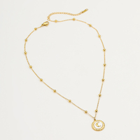 NIMAI nouveau collier pendentif lune en acier inoxydable et ensemble de boucles d'oreilles mode or ensemble de bijoux pour femmes accessoires pour cadeaux de fête