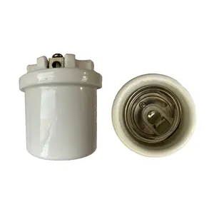 HoneyFly Ceramic E39 Lamp Base Copper Nickel Plated E39 Light Socket for Fishing Lamp Dia.60xH63mm Bulb Holder