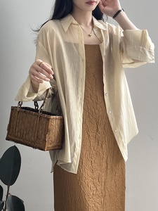 <span class=keywords><strong>Chemise</strong></span> légère à boucle de style chinois pour <span class=keywords><strong>femme</strong></span>, nouvelle collection d'été, haut à fente dorsale - Product Image 4