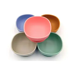 Baby supplies baby food bowls dinnerware simple design silicone bowls for baby kids