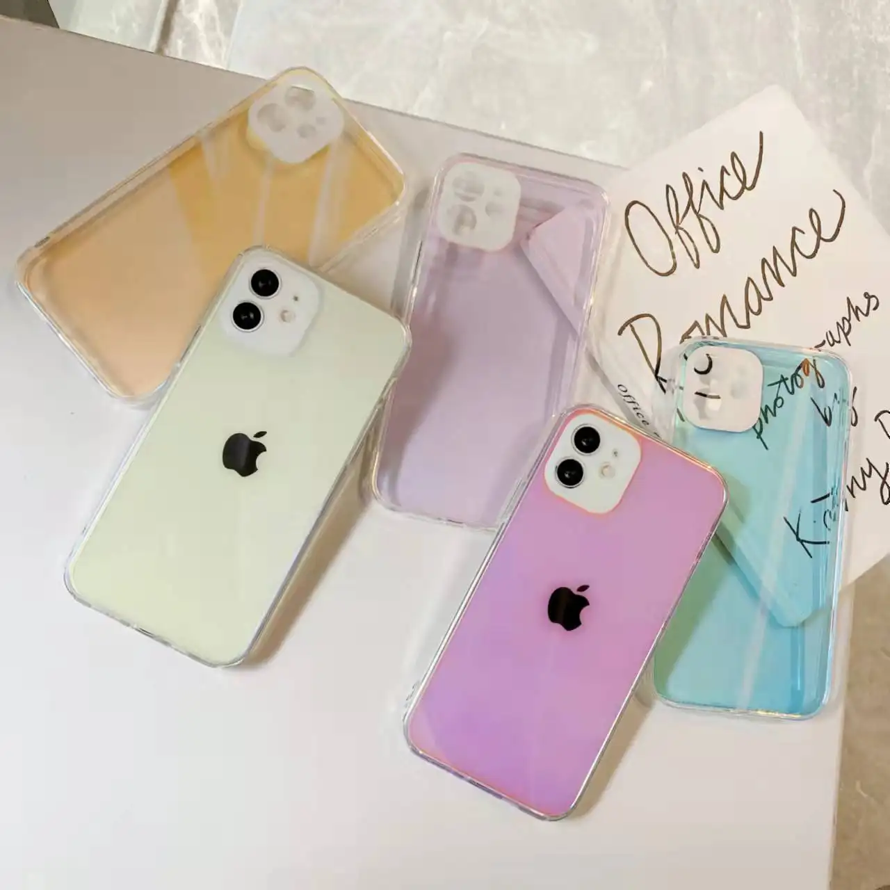 Clear Aurora Dazzling colorful acrylic hard phone case for iphone 12 13 13 pro strong protective back cover