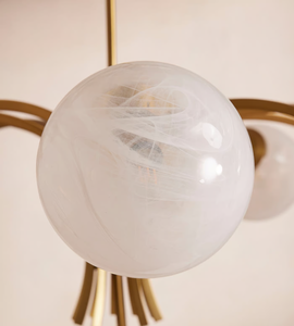 Lámparas de Araña Nórdicas de Cristal con Bolas LED Doradas de Lujo para Dormitorio, Cocina, Lámpara de Araña de Estilo Mágico para Comedor, Iluminación de Cafetería - Product Image 3