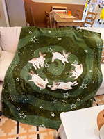 Couverture en flanelle à motif lapin vert, mignonne, style anime, lavable, design personnalisé, pour canapé et lit – Vente en gros