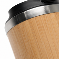 Mug de voyage en bambou de 450 ml avec couvercle, gravure laser personnalisée, vente en gros directe usine Chine, idéal pour les trajets quotidiens et les programmes de cadeaux en gros