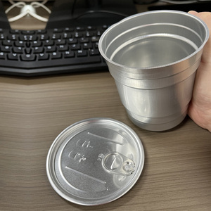 Logo personalizzato campeggio tazza di alluminio con coperchio monouso 500ml di capacità per feste caffè falò che serve Dessert e Cola - Product Image 3