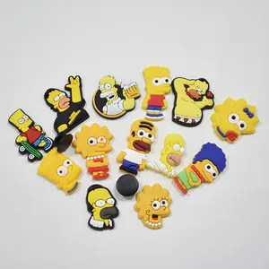 Cartoon Simpson Family Charm DIY Soft PVC Crocodile Clip Decoration Shoe Bag Cloak Charm Accessories Wholesale