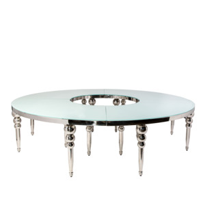 In Stock Luxury Serpentine Black Glass <strong>Top</strong> <strong>Table</strong> Wedding <strong>Decorations</strong> for Special Events - Product Image 5