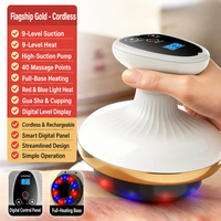 Masseur électrique Gua Sha et dispositif de ventouses, rechargeable par USB, 9 niveaux de chaleur, aspiration sous vide, pour le raffermissement corporel et le massage musculaire