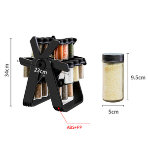 Keukenwiel Roterend Kruidenrek Kruidenrek Met Flessen 18 Potten Glazen Kruidenrek <span class=keywords><strong>Organizer</strong></span> - Product Image 2