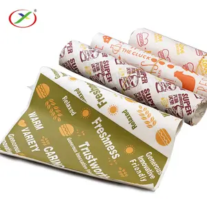 Wholesale Customized Logo Printing Food Grade Oilproof Burger Sandwich Wrapping Paper From China Factory