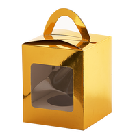 Boîte cadeau de Noël en carton jetable avec poignée, fenêtre transparente, boîte à gâteau à trou unique, boîte à cupcakes de qualité alimentaire