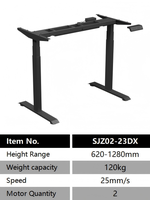 Rangka Meja Kerja Modern PR Dual Motor Tiga Tingkat Berbahan Metal - Furnitur Kantor Ergonomis, Tahan Lama, dan Dapat Disesuaikan Ketinggiannya