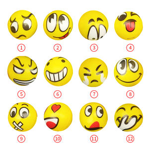 2023 nuevos juguetes promocionales pequeña sonrisa redonda cara PU espuma publicidad estrés bola en China - Product Image 6