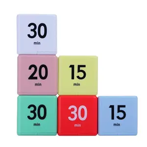 New Cube Preset Timer Practical Portable Time Management Tool Study Kitchen Cooking Rollover Pause Countdown Cube Timer