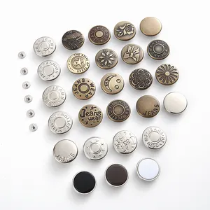 20MM wholesale pin Button for Jean for Pants Fashion instant Button no-sewing needed Removable Jean Button shots sales