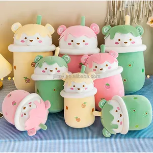 popular new design custom teddy bear boba tea plush toy 70 cm bubble boba milk tea boba pillow plush toy soft teddy bear plush