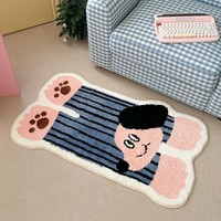 Tapis de sol personnalisé en forme originale, absorbant l'eau, antidérapant, mignon, pour la maison et l'hôtel, tapis de bain ultra doux en microfibre floquée