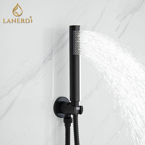 <span class=keywords><strong>Baignoire</strong></span> cachée murale en laiton, ensemble <span class=keywords><strong>de</strong></span> robinets <span class=keywords><strong>de</strong></span> douche <span class=keywords><strong>de</strong></span> pluie ronde noire, toilette avec Certification CE et UPC - Product Image 4