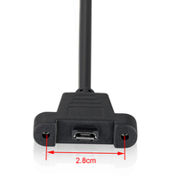 Câble d'extension Micro USB 2.0 Bochara Mâle vers Femelle M/F blindé avec blindage en feuille et tressé avec fixation par vis sur panneau 30cm 50cm