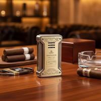 Briquet à gaz rechargeable JIFENG 092 Boutique en métal, flamme réglable pour cigares et cigarettes