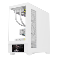 Boîtier PC de jeu en aluminium Micro ATX Ruix White HALO-X Pro avec écran LCD et refroidissement liquide 240/360 Screen Cube
