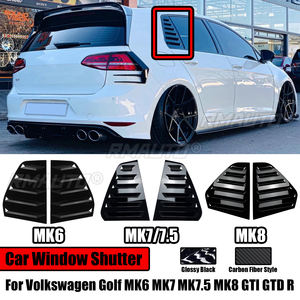 2PCS Car Rear <b>Window</b> Shutter Louver <b>Cover</b> Trim for Volkswagen GOLF MK6 MK7 MK7.5 MK8 GTI GTD R Carbon Fiber Style - Product Image 1
