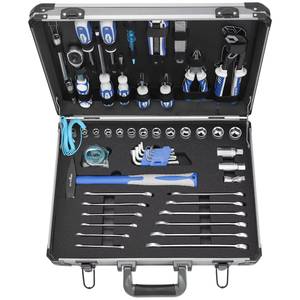 Ensemble d'outils STEELTREKS 64 pièces, ensemble d'outils à main en aluminium, clé à cliquet et pioche, matériau CR-V, personnalisable, OEM, coffret rigide 16402 - Product Image 3