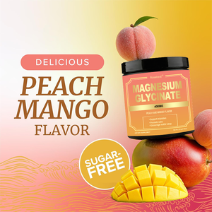 GMP Certified OEM Private Label Natural Peach and Mango Flavor 400mg Vegan Organic <strong>Magnesium</strong> Glycinate Powder Supplement - Product Image 4